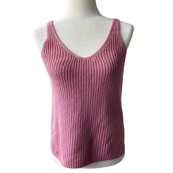 Banana Republic Cable Knit Tank Top Dusty Rose Pink SZ XS - Picture 11 of 11
